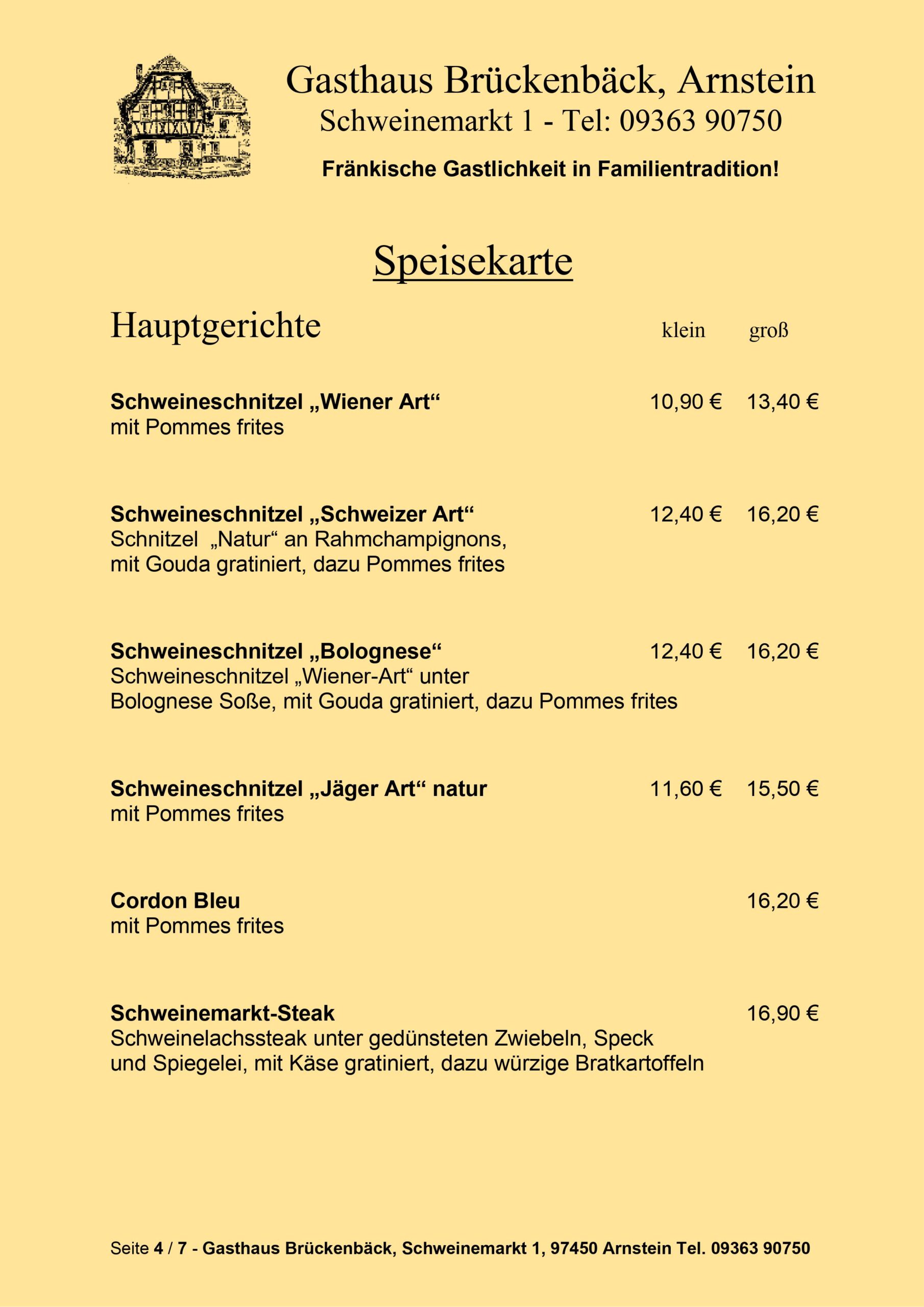 Gasthaus Brückenbäck - Speisekarte Seite 4/7